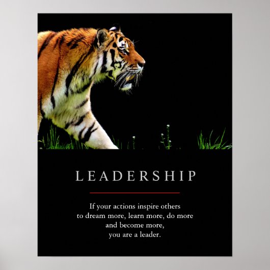 Trendy Einzigartig Motivierend Leadership Tiger Poster (Vorne)