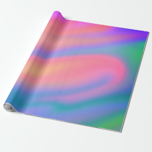 Trendy Einzigartig Pink Blau abstrakte Wellen Geschenkpapier