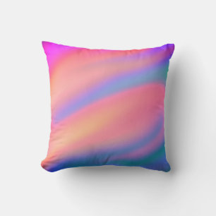 Trendy Einzigartig Pink Blau abstrakte Wellen Kissen