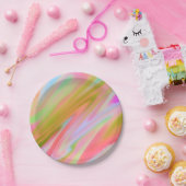 Trendy Einzigartig Pink Blau abstrakte Wellen Pappteller (Party)