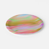Trendy Einzigartig Pink Blau abstrakte Wellen Pappteller (Schrägansicht)