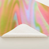Trendy Einzigartig Pink Blau abstrakte Wellen Sherpadecke (3/4)
