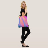Trendy Einzigartig Pink Blau abstrakte Wellen Tasche (Am Model)