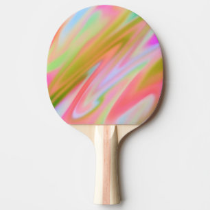 Trendy Einzigartig Pink Blau abstrakte Wellen Tischtennis Schläger