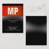 Trendy einzigartig rot grau vertikale riesige Mono Visitenkarte (Vorne/Hinten)