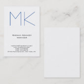 Trendy einzigartig schlichte Monogramm Visitenkarte (Vorne/Hinten)