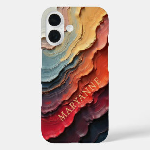 Trendy Einzigartige, getrocknete Farbtöne iPhone 16 Hülle