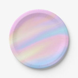 Trendy Einzigartige Pastellfarben Rosa abstrakte W Pappteller