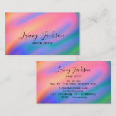 Trendy Einzigartiger Neon Pink abstrakte Wellen Visitenkarte (Vorne/Hinten)