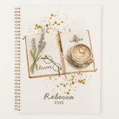 Trendy Einzigartiger Wasserfarbenkaffee Lover 2026 Planer (Vorderseite)