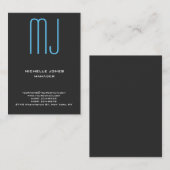 Trendy Einzigartiges berufliches Monogramm Visitenkarte (Vorne/Hinten)