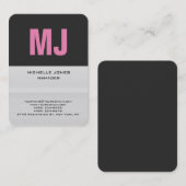 Trendy Einzigartiges berufliches Monogramm Visitenkarte (Vorne/Hinten)