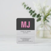 Trendy Einzigartiges berufliches Monogramm Visitenkarte (Stehend Vorderseite)