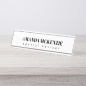 Trendy Einzigartiges kreatives Minimalistisches De Schreibtischnamensplakette (Vorderseite )