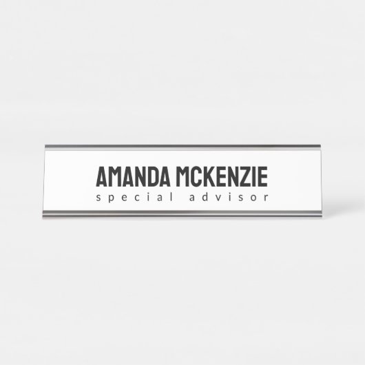 Trendy Einzigartiges kreatives Minimalistisches De Schreibtischnamensplakette (Vorderseite )