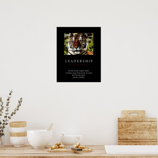 Trendy Einzigartiges Motivierend Leadership Tiger Poster (Küche)