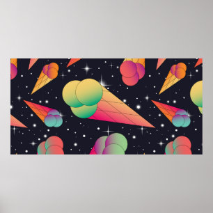 Trendy Eis nahtlos Muster. Eiscreme Poster
