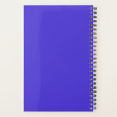 Trendy Electric Blue Modern Monogram Weekly Planer (Rückseite)