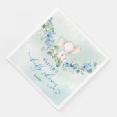 Trendy Elefant Blue Bloral Eukalyptus Young Serviette (Ecke)