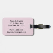 Trendy Elefant-Blumen-Anker-Herz-Monogramm Gepäckanhänger (Rückseite horizontal)