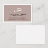 Trendy Eleganbraun Monogram Design Modernes Schlic Visitenkarte (Vorne/Hinten)