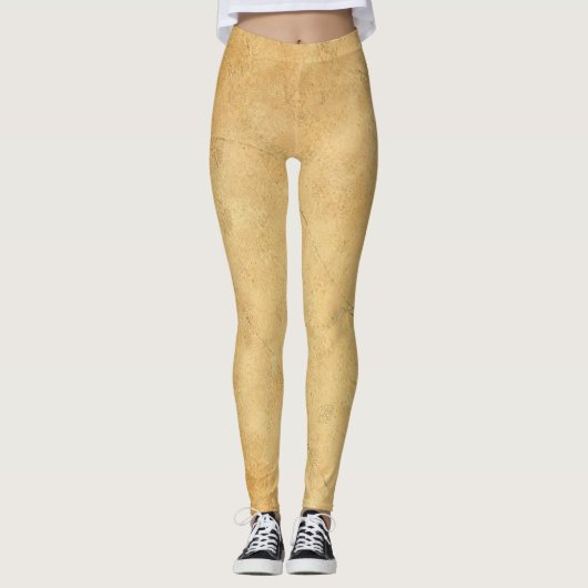 Trendy Elegansed Old Paper Look Template Leggings (Vorderseite)