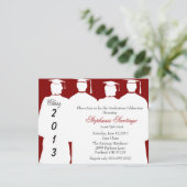 Trendy Elegant Abschluss Maroon Einladung (Stehend Vorderseite)