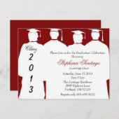 Trendy Elegant Abschluss Maroon Einladung (Vorne/Hinten)