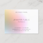 Trendy Elegant Beruflich Moderne Farben Visitenkarte (Rückseite)