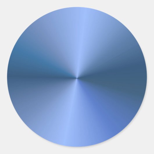 Trendy Elegant Blue Metallic Look Blank Template Runder Aufkleber (Vorderseite)
