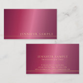 Trendy Elegant Bordeaux Modernes, sauberes Schlich Visitenkarte (Vorne/Hinten)