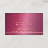 Trendy Elegant Bordeaux Modernes, sauberes Schlich Visitenkarte (Rückseite)