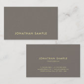 Trendy Elegant Color Gold Schriftart Sleek Schlich Visitenkarte (Vorne/Hinten)