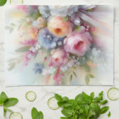 Trendy Elegant Colorful Watercolor Aquarell Flower Geschirrtuch (Gefaltet)