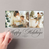 Trendy Elegant Family Photo Collage Christmas Card Acryleinladungen (Insitu (Handheld))
