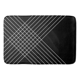 Trendy Elegant Geometric auf schwarz Badematte