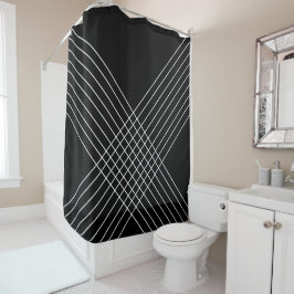 Trendy Elegant Geometric auf schwarz Duschvorhang