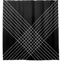 Trendy Elegant Geometric auf schwarz Duschvorhang
