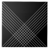 Trendy Elegant Geometric auf schwarz Fliese (Vorderseite)