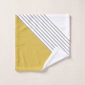 Trendy Elegant Geometric Chic Mustard Yellow Badhandtuch Set (Waschlappen)