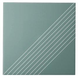 Trendy Elegant Geometric Chic on Sage Green Fliese