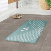 Trendy Elegant Geometric Monogram Ocean Blue Green Badematte