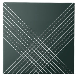 Trendy Elegant Geometric on Deep Green Fliese
