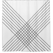 Trendy Elegant Geometric On White Duschvorhang (Vorderseite)