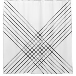 Trendy Elegant Geometric On White Duschvorhang