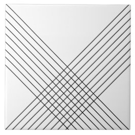 Trendy Elegant Geometric On White Fliese