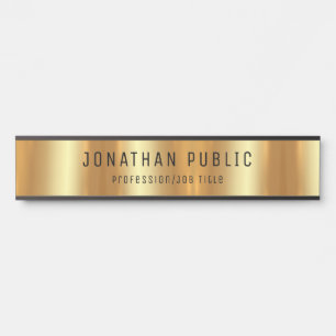 Trendy Elegant Glam Black and Gold Template Luxe Türschild