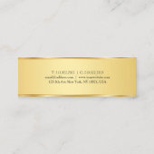 Trendy Elegant Gold Einfache Berufliche Vorlage Mini Visitenkarte (Rückseite)