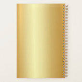 Trendy Elegant Gold Look Moderner Monogram Name Planer (Rückseite)