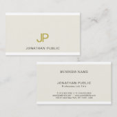 Trendy Elegant Gold Monogram Design Moderner Luxus Visitenkarte (Vorne/Hinten)